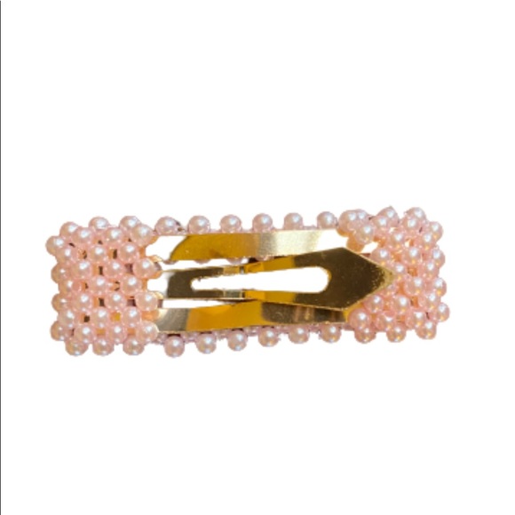 Pastel Colored Pearls Geometric Hair Clip - Picture 2 of 3